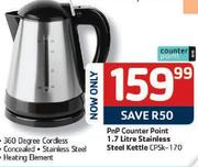 PnP Counter Point 1.7L Stainless Steel Kettle(CPSK-170)
