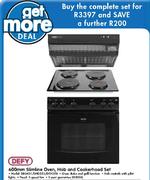 Defy 600mm Slimline Oven, Hob And Cookerhood Set(DBO451/DHD332/DCH290)