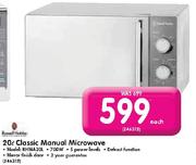 Russell Hobbs 20L Classic Manual Microwave(RHMA20L)-Each