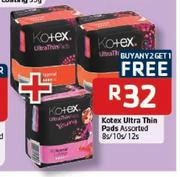 Kotex Ultra Thin Pads Assorted-8's/10's/12's