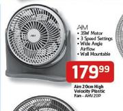 Aim 20cm High Velocity Plastic Fan(AHV20P)
