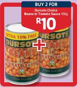 Dursots Choice Beans In Tomato Sauce-2 x 450g