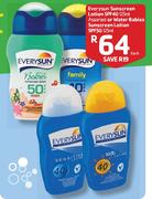 Everysun Sunscreen Lotion SPF40-125ml Assorted Or Water Babies Sunscreen Lotion SPF50-125ml Each