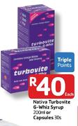 Nativa Turbovite G-Whiz Syrup-200ml Or Capsules-20's Each
