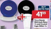 Teva Classic 101/4 Inch Plate-10's And Crystal Cups 300cc-10's