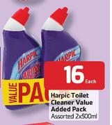 Harpic Toilet Cleaner Value Added Pack Assorted-2X500ml