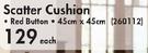In House In Home Scatter Cushion Red Button 45x45cm-Each