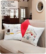 In House In Home Scatter Cushion Red Button 45x45cm-Each