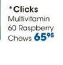 Clicks Multivitamin 60 Raspberry Chews-Per Pack