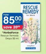 Herba Force Rescue Remedy Drops-50ml Each