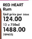 Red Heart Rum-12 x 750ml
