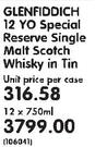 Glenfiddich 12 Yo Special Reserve Single Malt Scotch Whisky In Tin-12 x 750ml