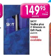 Skyy Vodka Plus 2 Glasses In Gift Pack-1 x 750ml