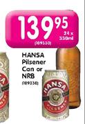 Hansa Pilsener Can Or NRB-24 x 330ml