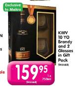 Kwv 10 Yo Brandy And 2 Glasses In Gift Pack-1 x 750ml