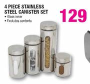 4 Piece Stainless Steel Canister Set