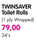 Twinsaver Toilet Rolls(1-Ply Wrapped)-24's