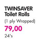 Twinsaver Toilet Rolls(1 Ply Wrapped)-24's