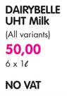 Dairybelle UHT Milk (All Variants)-6 x 1Ltr
