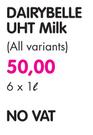 Dairybelle UHT Milk(All Variants)-6x1L