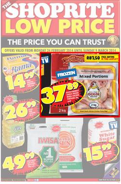 Shoprite Gauteng : Low Prices Always (24 Feb - 9 Mar 2014), page 1