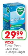 Vicks Cough Syrup Acta Plus/Honey & Ginger-100ml