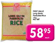 First Value Long Grain Parboiled Rice(No Vat)-10Kg Each