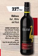 Obikwa Red,White & Rose-Per 750ml Each