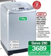 Defy Metallic Top Load Washing Machine DTL132