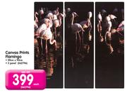 Canvas Prints Flamingo-30cmx90cm 3 Panel Each