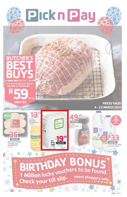 Pick N Pay Western Cape : Birthday (4 Mar - 23 Mar 2014), page 1