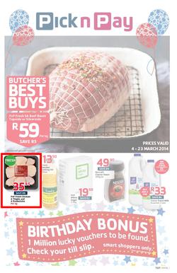 Pick N Pay Western Cape : Birthday (4 Mar - 23 Mar 2014), page 1