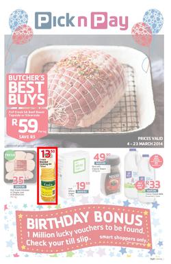 Pick N Pay Western Cape : Birthday (4 Mar - 23 Mar 2014), page 1