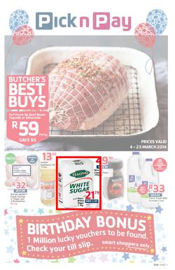 Pick N Pay Eastern Cape : Birthday (4 Mar - 23 Mar 2014), page 1