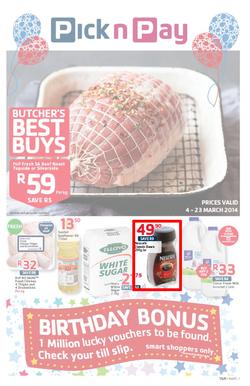 Pick N Pay Eastern Cape : Birthday (4 Mar - 23 Mar 2014), page 1