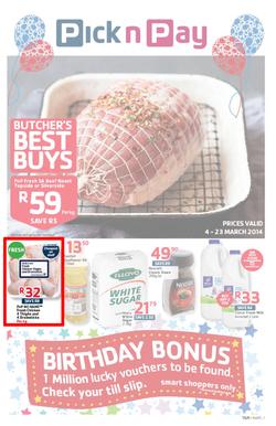 Pick N Pay Eastern Cape : Birthday (4 Mar - 23 Mar 2014), page 1