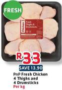 PnP Fresh Chicken 4 Thighs And 4 Drumsticks-Per Kg