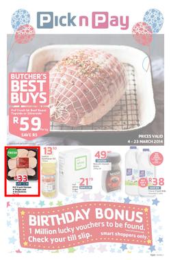 Pick N Pay Inland : Birthday (4 Mar - 23 Mar 2014), page 1