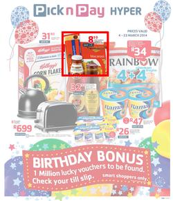 Pick N Pay Hyper EC : Birthday (4 Mar - 23 Mar 2014), page 1