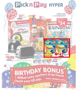 Pick N Pay Hyper EC : Birthday (4 Mar - 23 Mar 2014), page 1