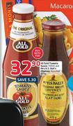 All Gold Tomato Sauce-700ml and Mrs. Ball's Chutney-470gm
