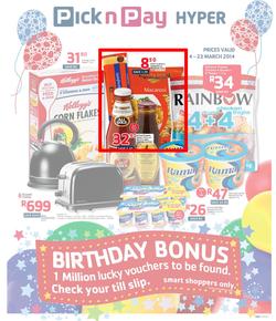 Pick N Pay Hyper KZN : Birthday (4 Mar - 23 Mar 2014), page 1