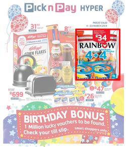 Pick N Pay Hyper KZN : Birthday (4 Mar - 23 Mar 2014), page 1