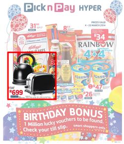 Pick N Pay Hyper KZN : Birthday (4 Mar - 23 Mar 2014), page 1