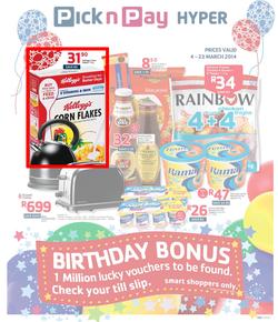 Pick N Pay Hyper KZN : Birthday (4 Mar - 23 Mar 2014), page 1