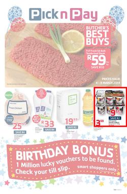 Pick N Pay Western Cape : Birthday (4 Mar - 9 Mar 2014), page 1