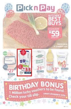 Pick N Pay Eastern Cape : Birthday (4 Mar - 9 Mar 2014), page 1