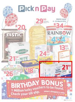 Pick N Pay KZN : (4 Mar - 23 Mar 2014), page 1