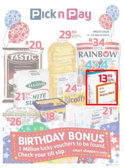 Pick N Pay KZN : (4 Mar - 23 Mar 2014), page 1