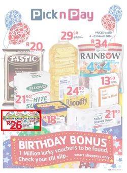 Pick N Pay KZN : (4 Mar - 23 Mar 2014), page 1
